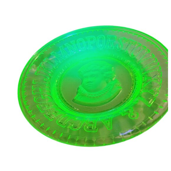 Antique Uranium Children's (Boy) EAPG ABC Plate by Clay's Crystal Works - Picture 2 of 9